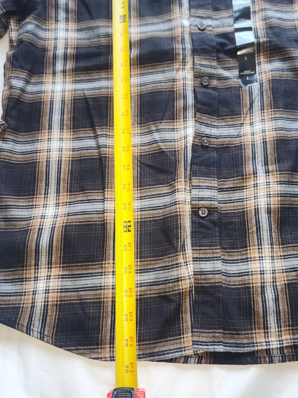 Banana Republic Men's  Plaid Long-Sleeve Button-Up Shirt - Brown/Black Large